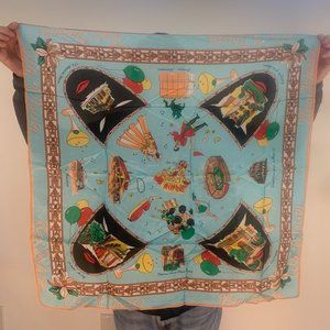 VTG Souvenir Scarf Of New Orleans Landmarks - City of Gaiety ! 31" x 29"